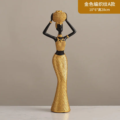 Woven in Gold — Tribal Weave Resin Sculpture in Bohemian Gold & Brown