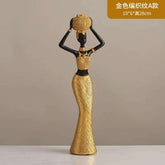 Woven in Gold — Tribal Weave Resin Sculpture in Bohemian Gold & Brown