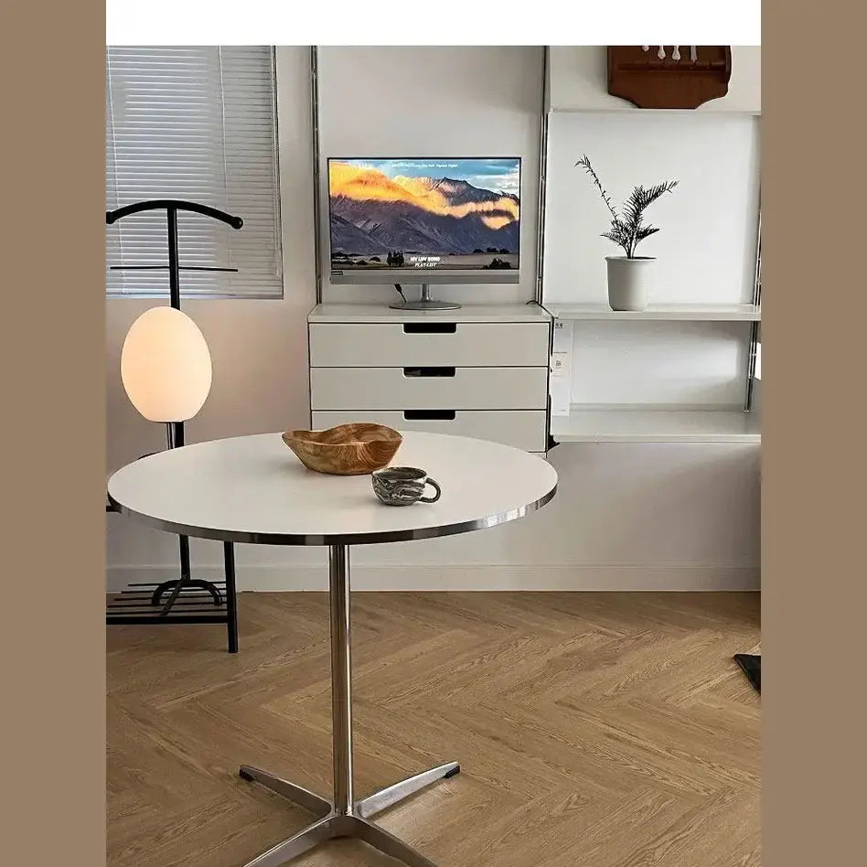 Round Restaurant Dining Table Wall Center Terrace Mini Corner Dining Table Space Saving Designer Mesas De Jantar Salon Furniture Jonine&