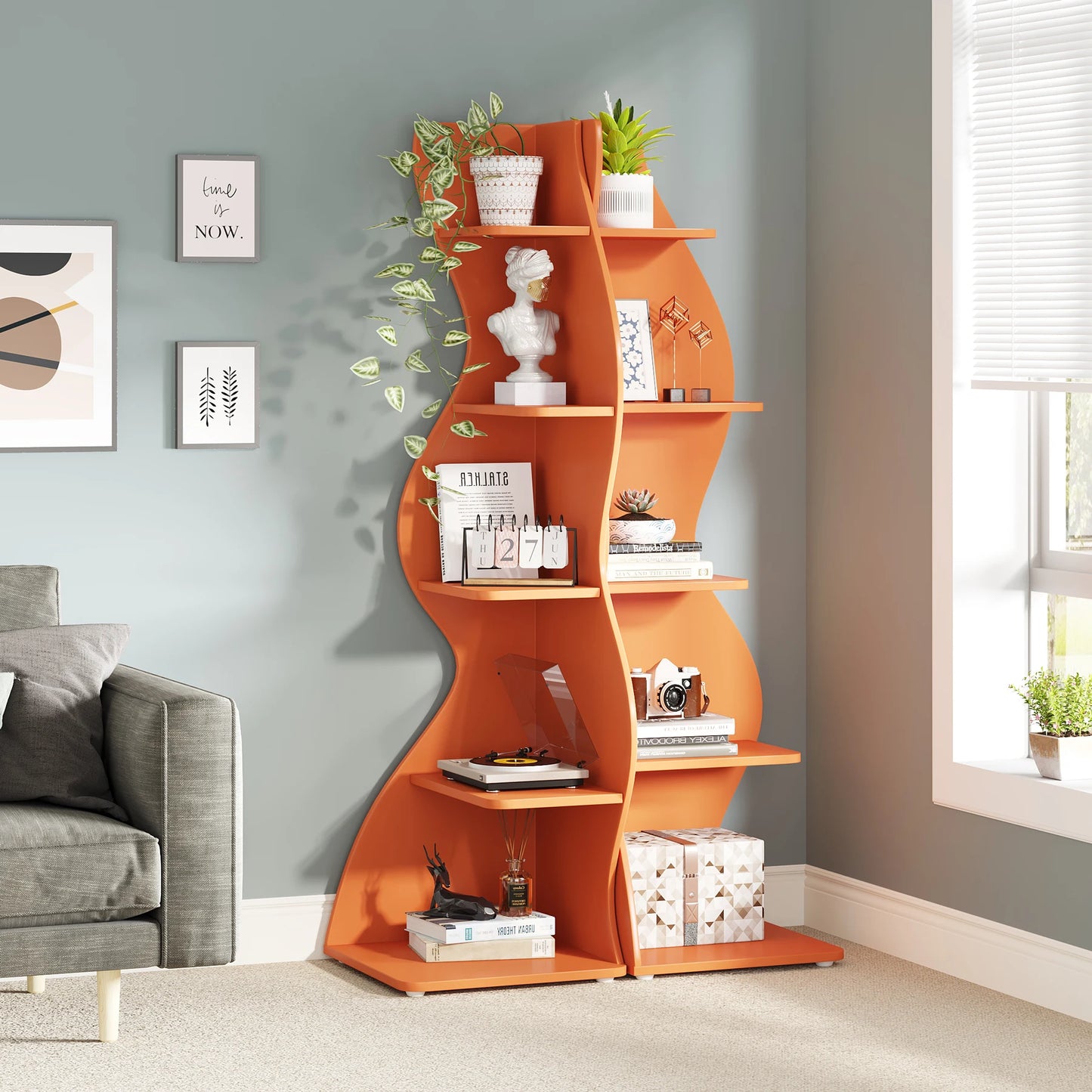 The Corner That Finally Does Something — Tribesigns 5-Tier Wall Corner Bookshelf & Plant Stand