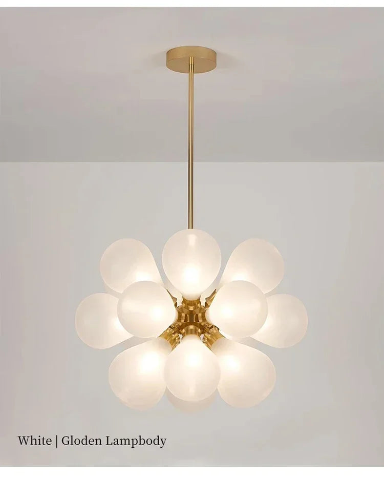 Suspended in Light — Designer Glass Bubble Chandelier for Bedroom & Living Room