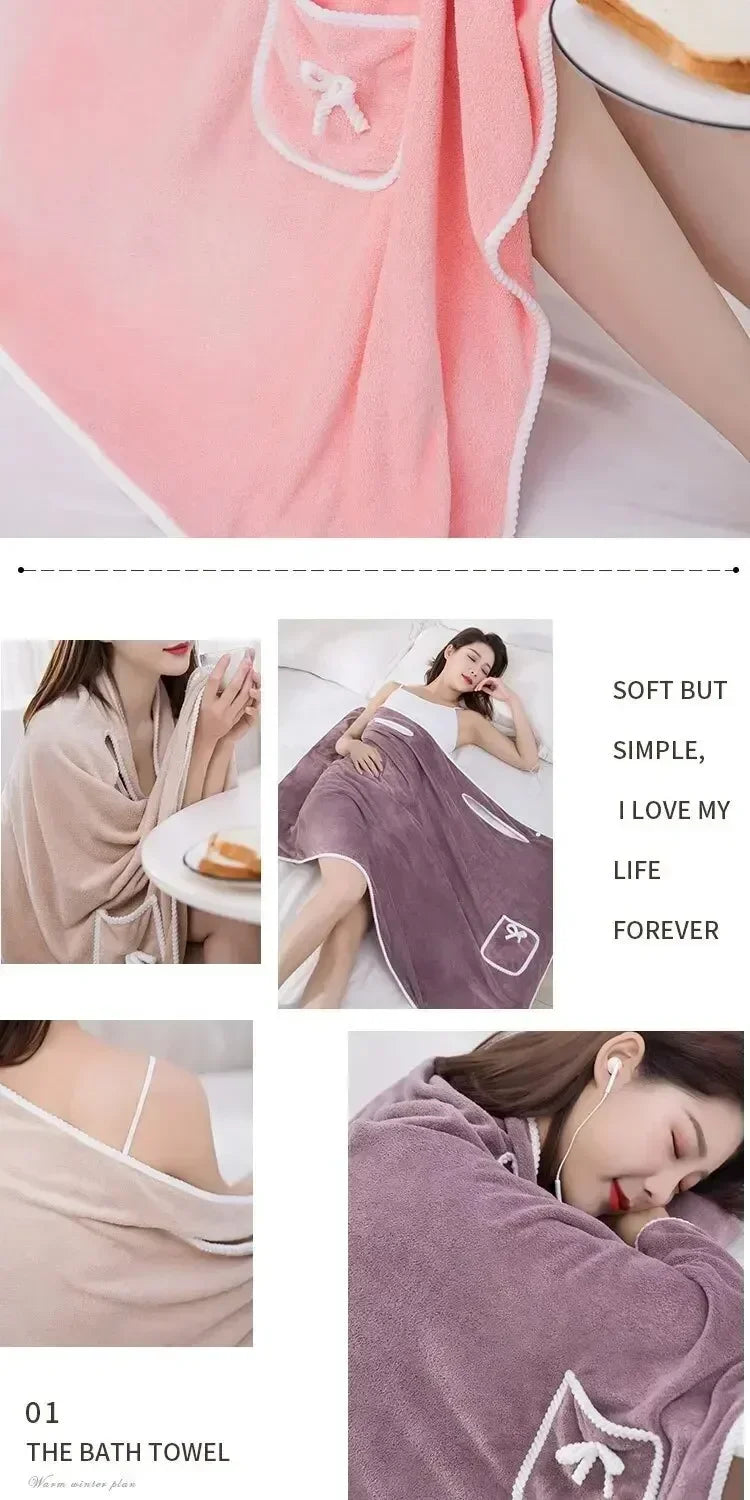 Wrap & Go — Wearable Fast-Dry Bath & Beach Towel (140×85cm)