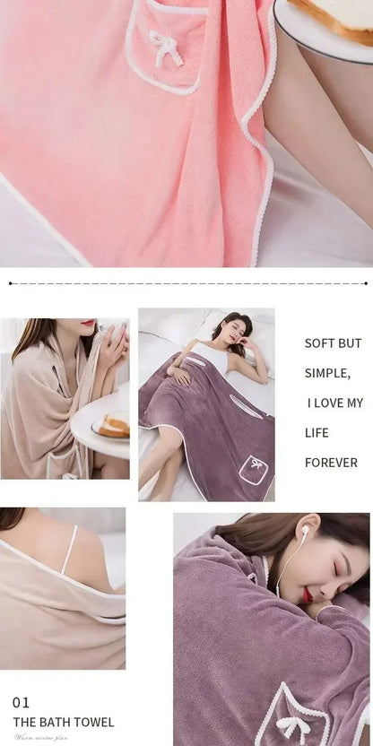 Wrap & Go — Wearable Fast-Dry Bath & Beach Towel (140×85cm)