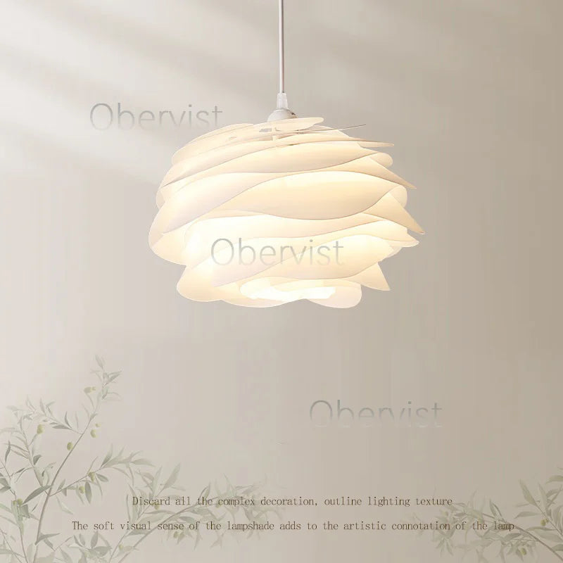 White Rose Petal Pendant Light — Nordic Sculptural Chandelier Jonine&