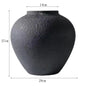 Stone-Texture Round Vase — Large Rustic Centerpiece