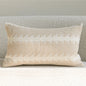 French Cream Jacquard Lumbar Pillow Cover — Embroidered Cushion Cover 12×20in