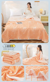 Cool Breathability Summer Quilt Multi-functional Cotton Gauze Fabric Towel Blanket Thin Breathable Duvet Skin-friendly Comforter
