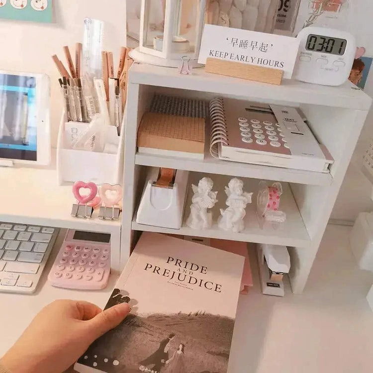 Clear the Desk, Clear the Mind — Wooden Desktop Storage Rack & Monitor Stand Jonine’s Corner