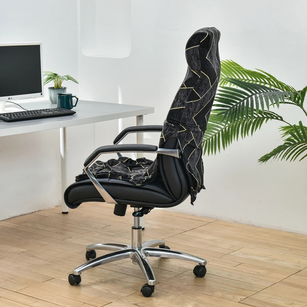 Fresh Look, Same Chair — Elastic Rotating Office Chair Cover with Back Protection
