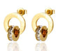 Shiny Zircon Hoop Earrings for Women Trendy Golden Stainless Steel Circle Earring Jewelry Pendientes