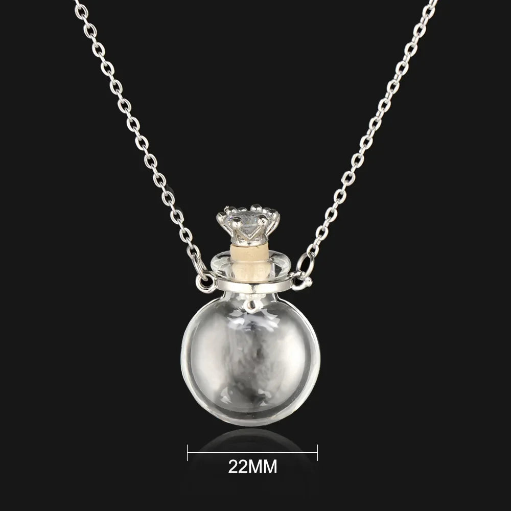 Fashion Glass Perfume Essential Oil Bottle Pendants DIY Women&
