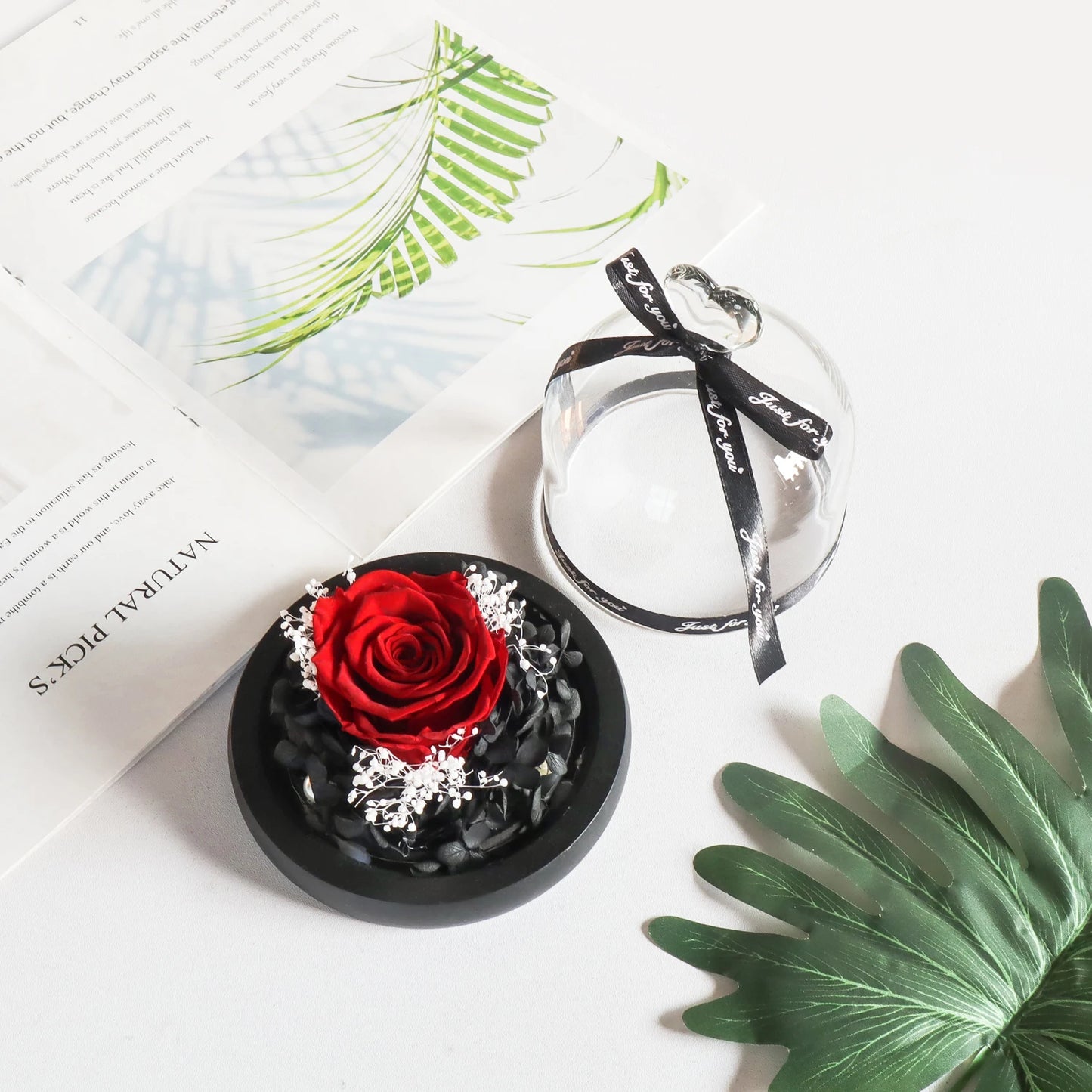 Preserved Rose in LED Glass Dome — Forever Flower Gift