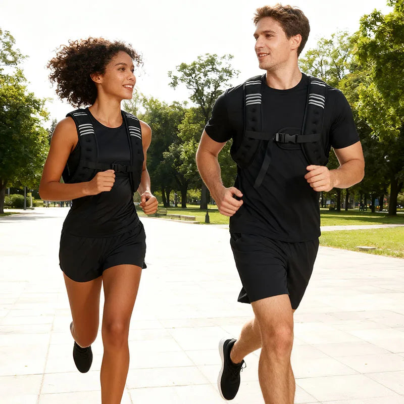 12lb Weighted Vest with Reflective Stripe — Running, Strength Training & Muscle Building