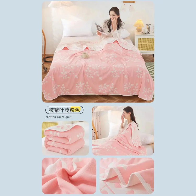 Cool Breathability Summer Quilt Multi-functional Cotton Gauze Fabric Towel Blanket Thin Breathable Duvet Skin-friendly Comforter Jonine’s Corner