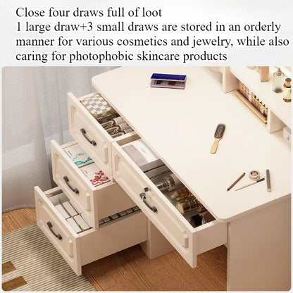 Small Space, Big Ritual — Compact Dressing Table with Mirror & Storage