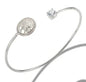 Fashion Simple Stainless Steel 3 Crystal Bracelet Bangle