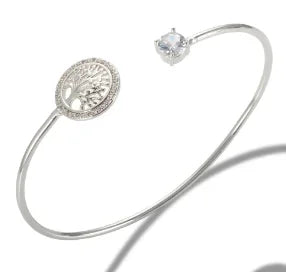 Stainless Steel Crystal Cuff Bracelet Bangle