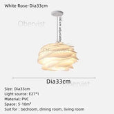 White Rose Petal Pendant Light — Nordic Sculptural Chandelier Jonine&