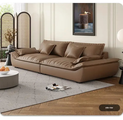 Luxury Genuine Leather Sofa — Designer Modular Living Room Seating