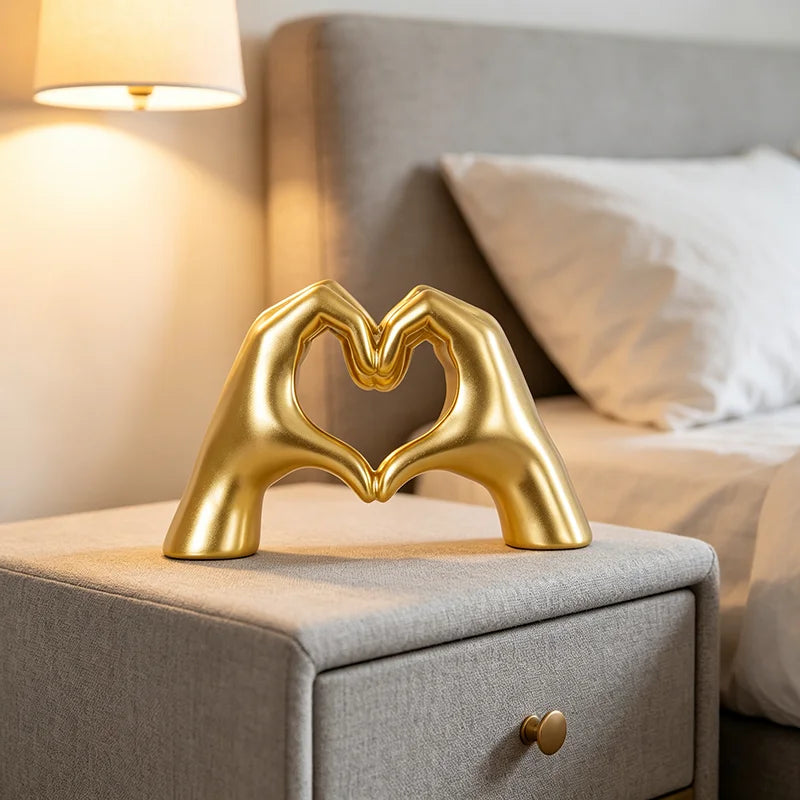 Heart Hand Love Sculpture — Nordic Luxury Desktop Decor