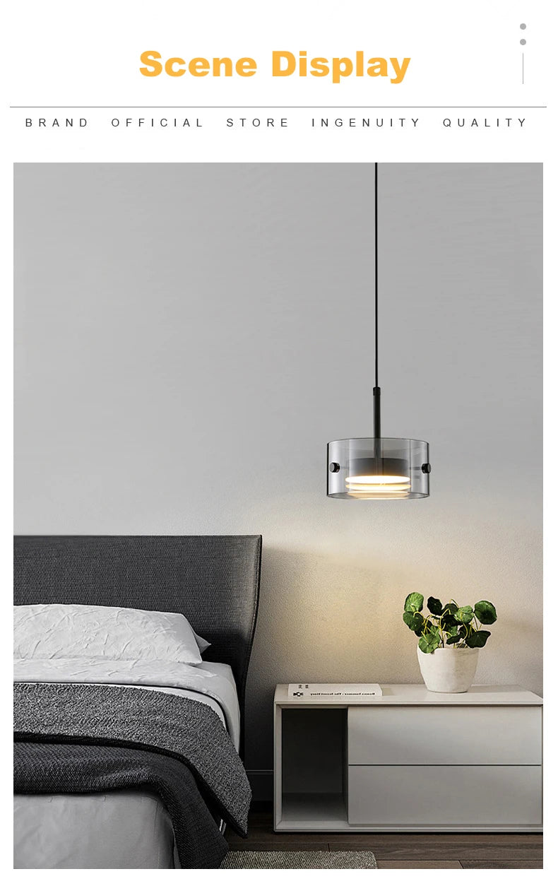 Nordic Glass LED Pendant Lamp — Modern Luxury Hanging Light for Dining Room & Living Room