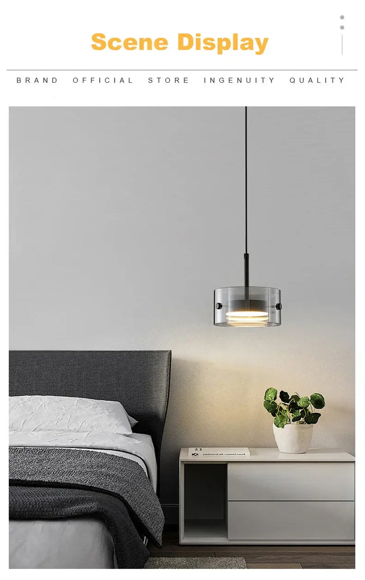 Nordic Glass LED Pendant Lamp – Modern Luxury Hanging Light