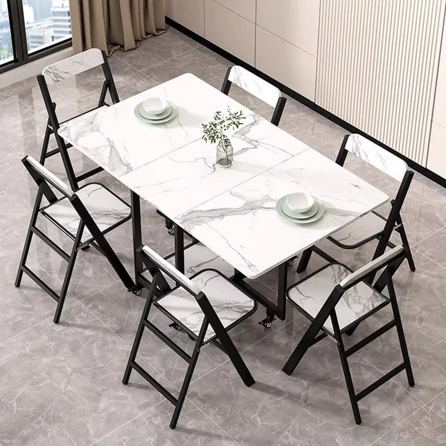Italian Luxury Foldable Dining Table