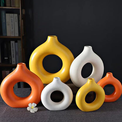 Porcelain Doughnut Vase — For Fresh & Dried Flower Arrangements
