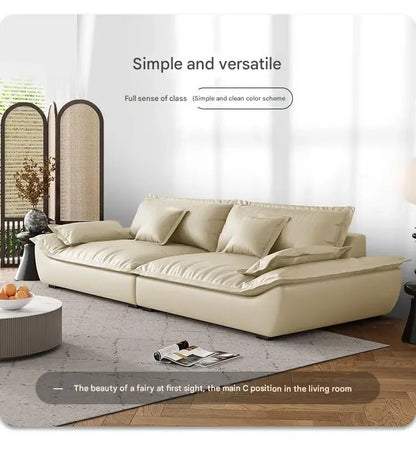 Luxury Genuine Leather Sofa — Designer Modular Living Room Seating