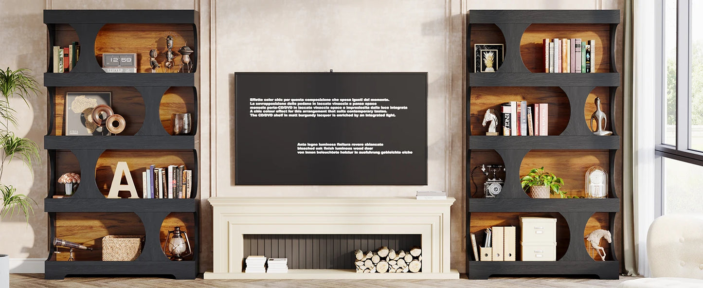 Curves That Work — Tribesigns 71" Tall S-Shaped Bookcase & Display Shelving