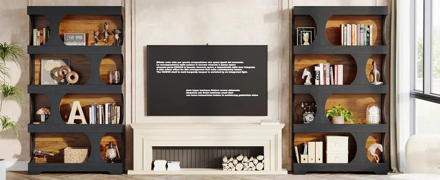 Curves That Work — Tribesigns 71" Tall S-Shaped Bookcase & Display Shelving Jonine’s Corner