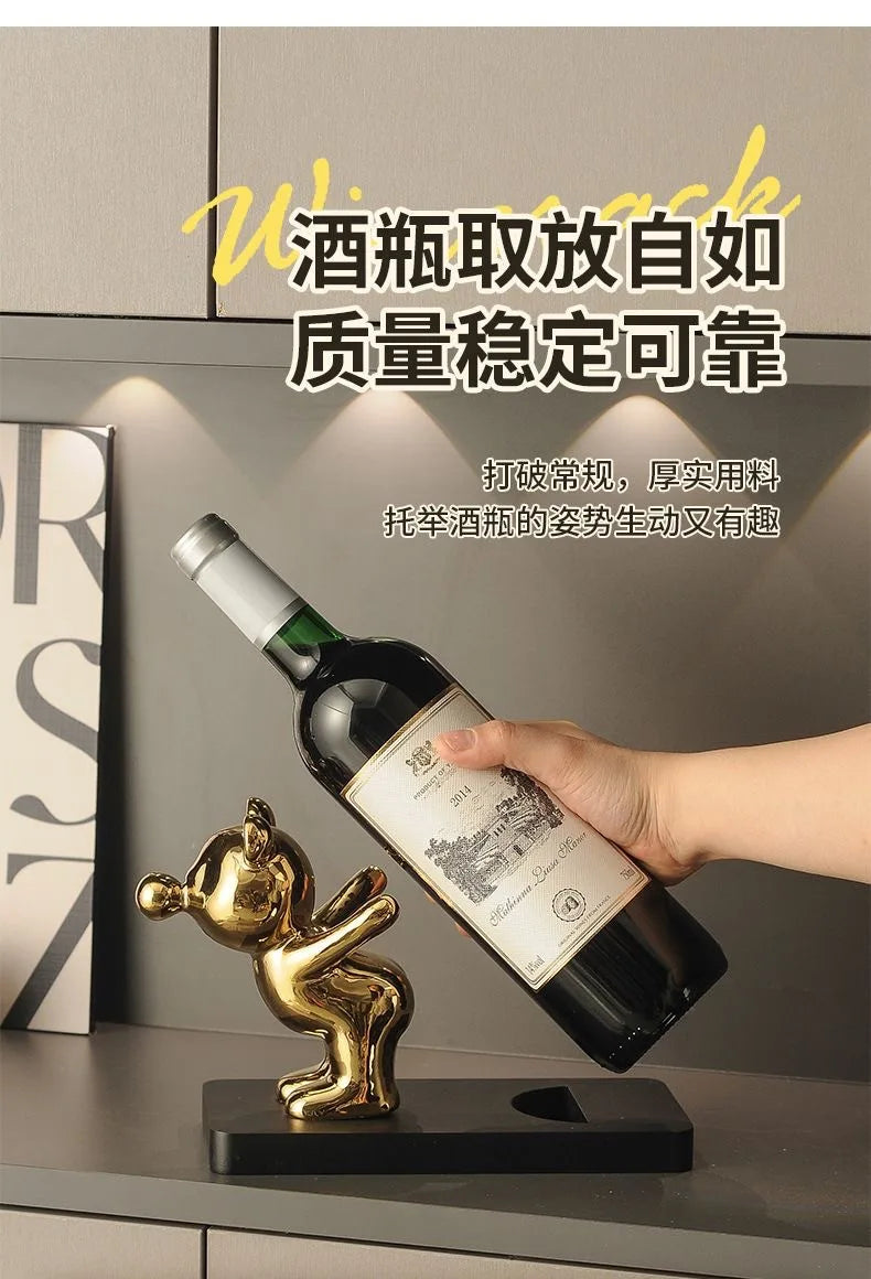 Ceramic Wine Rack & Cabinet Accent Decor