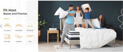 Vesgantti 12 Inch Innerspring Multilayer Hybrid Mattress with Memory Foam and Pocket Spring Mattress Medium Firm Feel