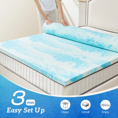 MCQ 2-Inch Memory Foam Gel Mattress Topper