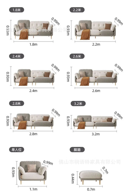 Cream Luxury Corner Sofa — Modern 3-Seat Living Room Sofa
