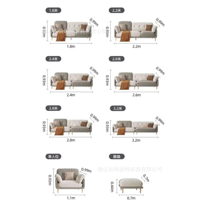 Cream Luxury Corner Sofa — Modern 3-Seat Living Room Sofa