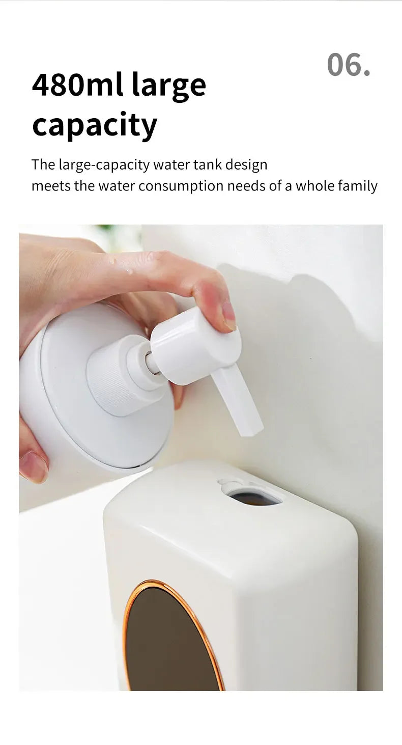 The Touchless Pour — 480ml Smart Foam Soap Dispenser, USB Rechargeable