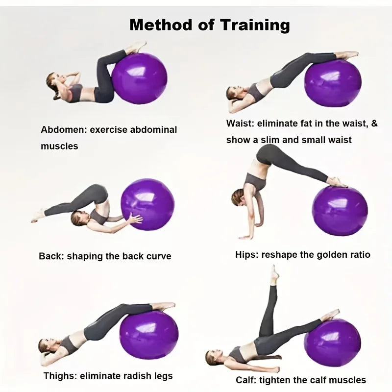 Heavy-Duty Inflatable Yoga & Fitness Ball – Super Large Exercise Ball with Pump