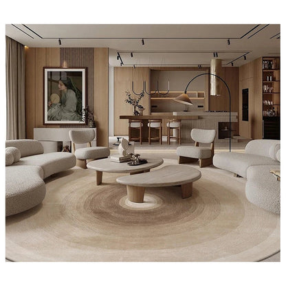 Round Gradient Area Rug — Machine Washable Non-Slip Floor Mat for Living Room &amp; Bedroom