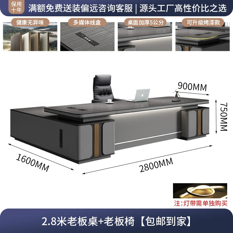 L-Shape Storage Executive Desk