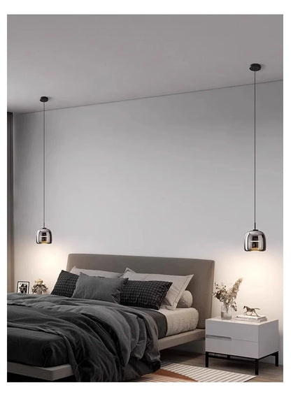Nordic Glass LED Pendant Lamp — Modern Luxury Hanging Light for Dining Room & Living Room