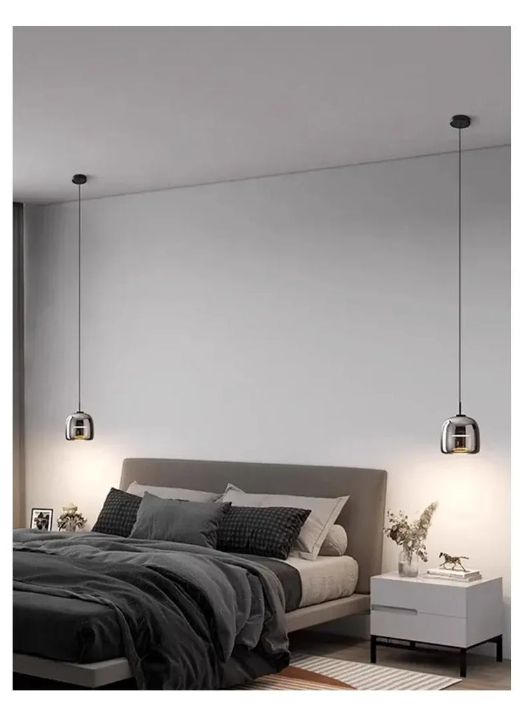 Nordic Glass LED Pendant Lamp – Modern Luxury Hanging Light