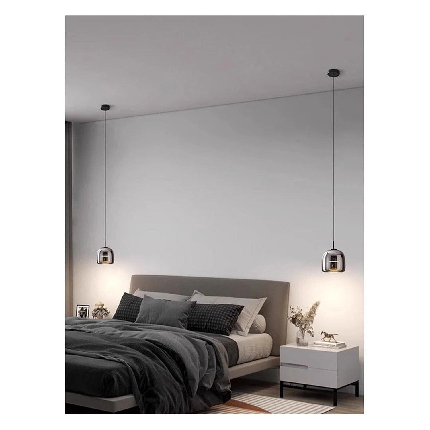 Nordic Glass LED Pendant Lamp — Modern Luxury Hanging Light for Dining Room &amp; Living Room
