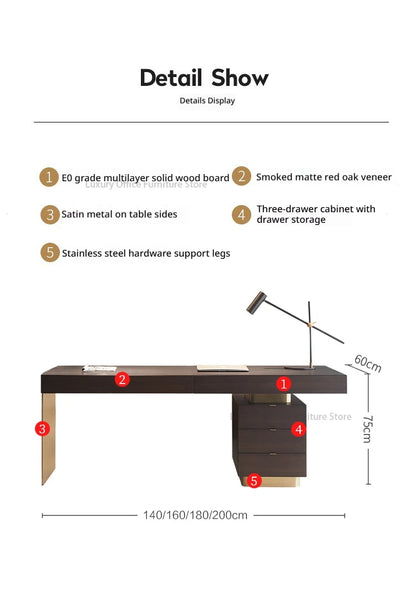 Italian Minimalist Luxury Study Desk