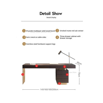 Italian Minimalist Luxury Study Desk