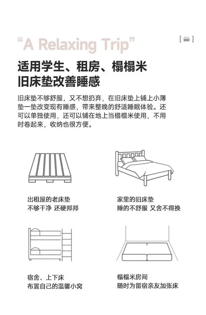 New 0 pressure slow rebound gel memory cotton mattress home high density tatami sponge mat rental