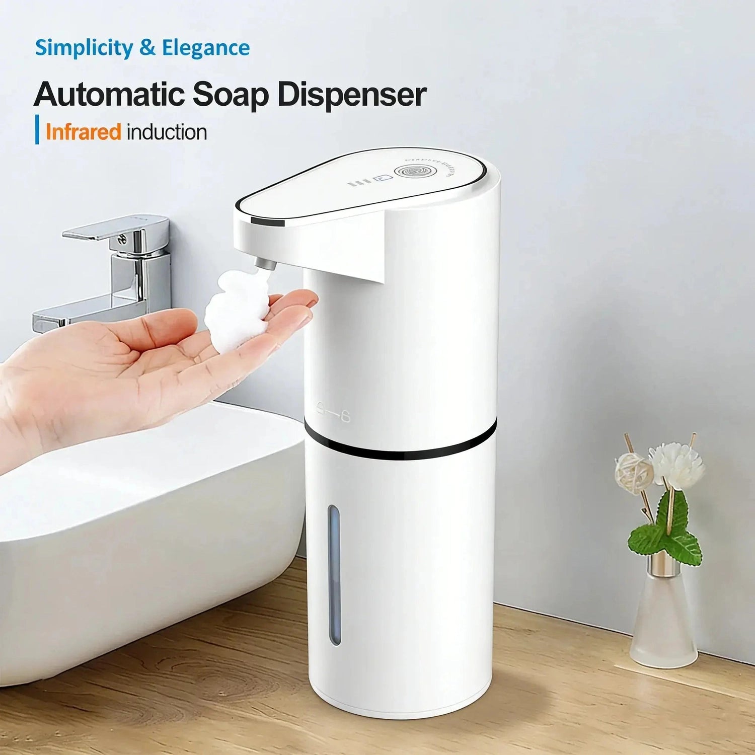 New Bathroom Automatic Sensing Soap Dispenser Type C Multiple Levels Contactless Electric Frother Charging Wall Mounted Vertical Jonine’s Corner