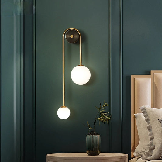 Gold Glass Ball LED Wall Sconce — Modern Bedroom & Living Room Light