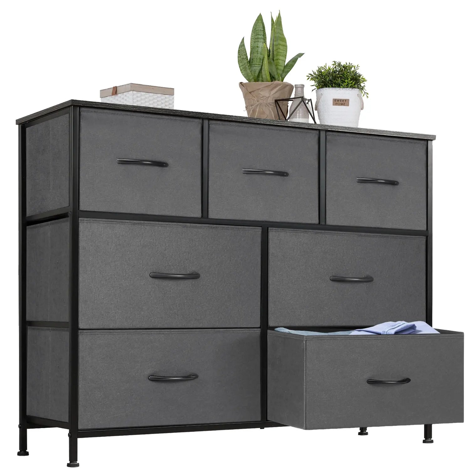 JHK Desser For Bedroom With 7 Fabric Drawers Organizer Storage Closet Chest Clothes For Living Room Display Cabinet Of Furniture Jonine&