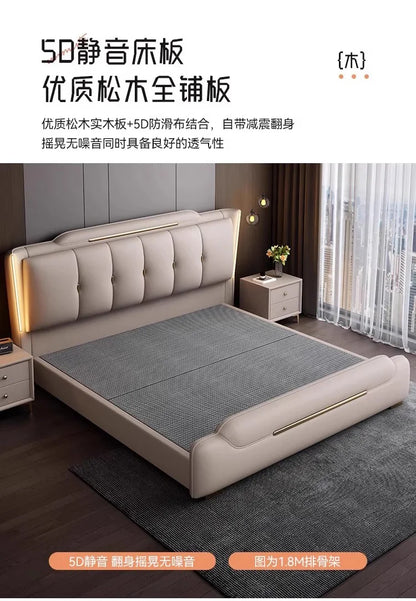 French King Upholstered Bed — Double Lounge Bedroom Frame